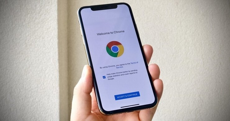 При использовании chrome перезагружается iphone xr